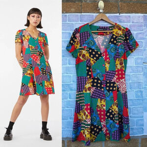 Dangerfield Patchwork Viscose Dress size AU 12/8
